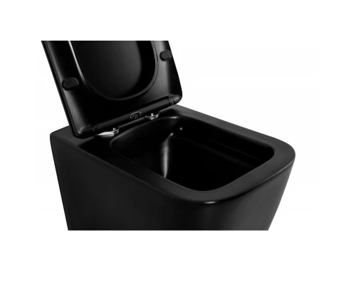 Подвесной унитаз BelBagno Ardente-C безободковый, цвет черный матовый, BB3202CHR-MB
