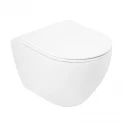 Подвесной безободковый унитаз Cezares Stylus, сиденье SoftClose, белый, CZR-513-TH-R/CZR-2316-SC