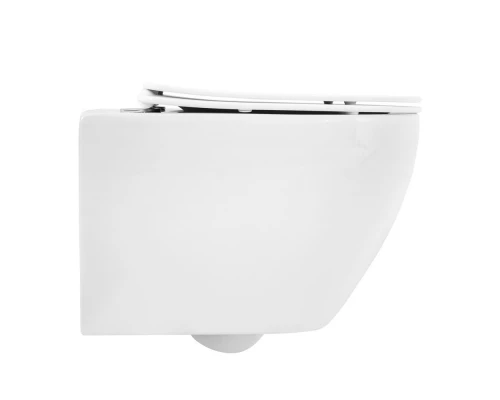 Подвесной безободковый унитаз Cezares Stylus, сиденье SoftClose, белый, CZR-513-TH-R/CZR-2316-SC