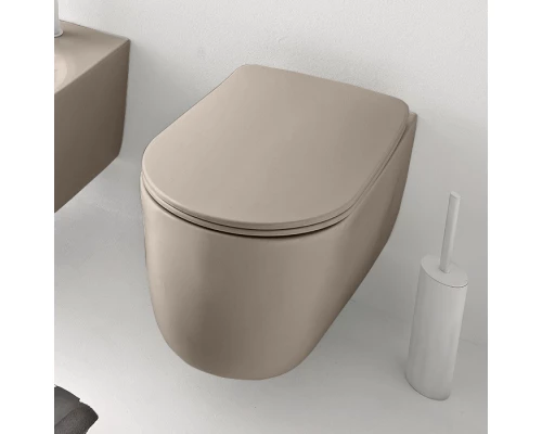 Подвесной безободковый унитаз Kerasan Nolita, бежевый, 531481