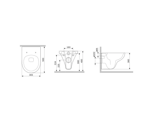 Подвесной унитаз Am.Pm Gem FlashClean безободковый, с сиденьем микролифт, C901700SC