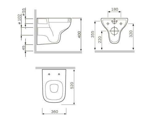 Подвесной унитаз Am.Pm Like C801700SC FlashClean, безободковый, с сиденьем микролифт (отсутствует упаковка)