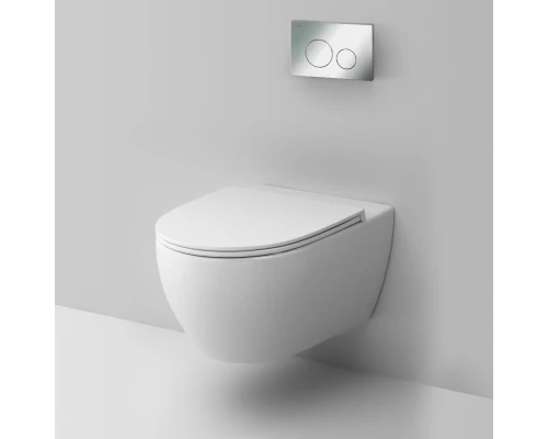 Инсталляция Am.Pm Awe, IS49051.111700 с подвесным унитазом Awe, клавиша Pro L, глянцевый хром, крышка микролифт