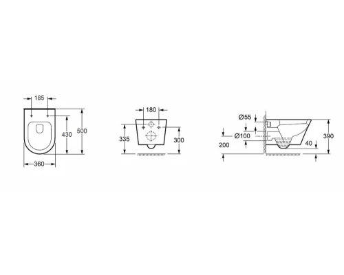 Унитаз подвесной BelBagno Tre, безободковый, крышка Soft Close, белый, BB8001CHR/SC