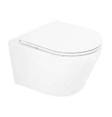 Унитаз подвесной BelBagno Tre, безободковый, крышка Soft Close, белый, BB8001CHR/SC