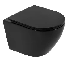 Унитаз подвесной BelBagno COLORATO безободковый, цвет черный матовый, BB062CHR-MB