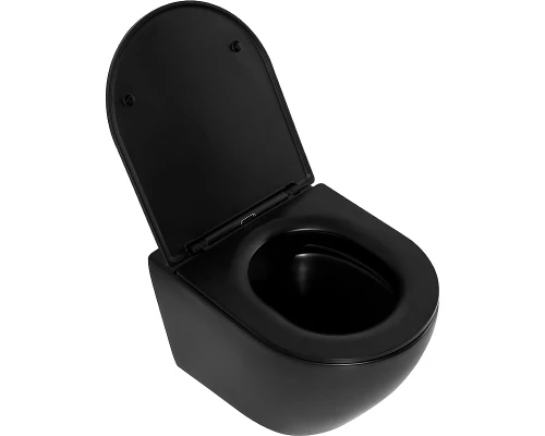 Унитаз подвесной BelBagno COLORATO безободковый, цвет черный матовый, BB062CHR-MB