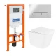 Инсталляция BelBagno с унитазом BelBagno Due BB3103CHR/SC, сиденье с микролифтом, клавиша хром, комплект