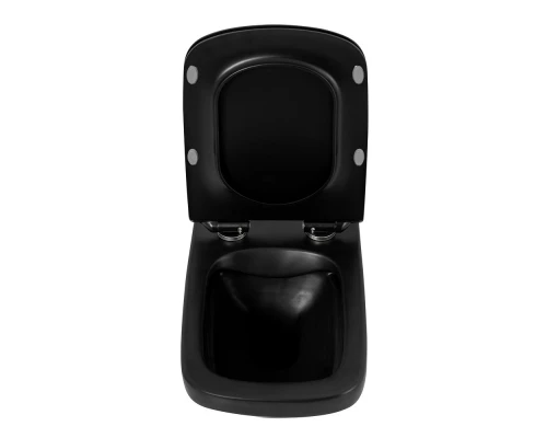 Унитаз подвесной BelBagno Sela безободковый, цвет черный матовый, BB3201CHR-MB