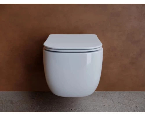 Подвесной унитаз Ceramica Nova Noel Rimless, безободковый, крышка микролифт, белый, CN3013