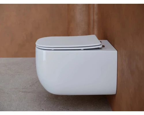 Подвесной унитаз Ceramica Nova Noel Rimless, безободковый, крышка микролифт, белый, CN3013