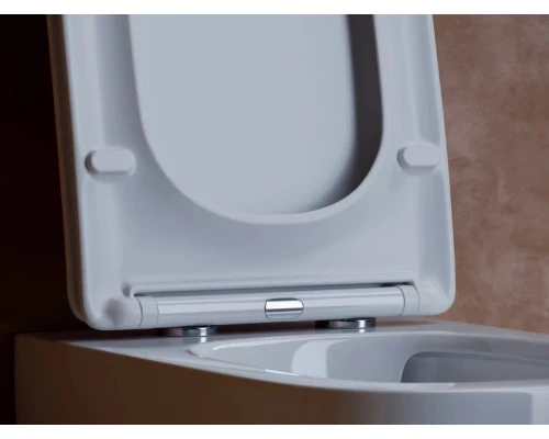 Подвесной унитаз Ceramica Nova Noel Rimless, безободковый, крышка микролифт, белый, CN3013