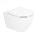 Подвесной безободковый унитаз Cezares Stylus с системой смыва Торнадо, сиденье SoftClose, белый, CZR-6601-TH-TOR/CZR-870-SC