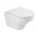 Подвесной безободковый унитаз Cezares Duet, сиденье SoftClose, белый, CZR-2462-TH-TOR/CZR-2316-SC
