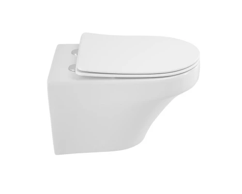 Подвесной безободковый унитаз Cezares Duet, сиденье SoftClose, белый, CZR-2462-TH-TOR/CZR-2316-SC