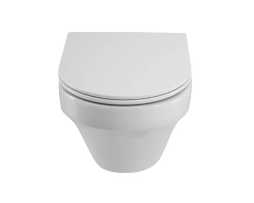Подвесной безободковый унитаз Cezares Duet, сиденье SoftClose, белый, CZR-2462-TH-TOR/CZR-870-SC
