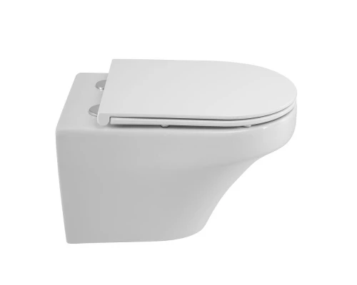 Подвесной безободковый унитаз Cezares Duet, сиденье SoftClose, белый, CZR-2462-TH-TOR/CZR-870-SC