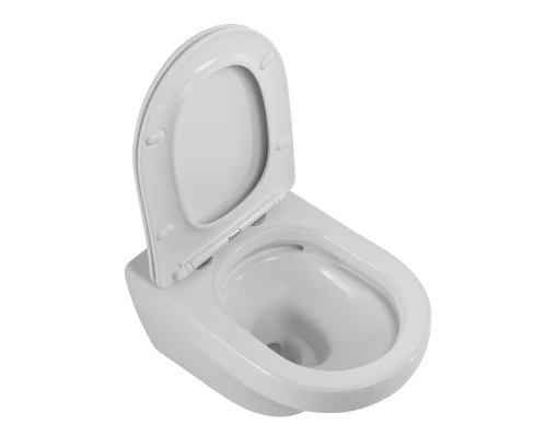 Подвесной безободковый унитаз Cezares Duet, сиденье SoftClose, белый, CZR-2462-TH-TOR/CZR-870-SC