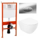Инсталляция BelBagno с унитазом Cezares Stylus CZR-513-TH-R, сиденье микролифт, клавиша хром, комплект