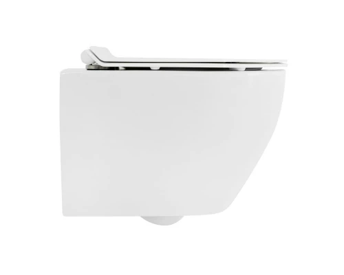 Подвесной безободковый унитаз Cezares Stylus, сиденье SoftClose, белый, CZR-513-TH-R/CZR-2011-SC