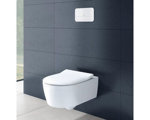 Подвесной безободковый унитаз Villeroy&Boch Avento, крышка микролифт, альпийский белый, 5656HR01