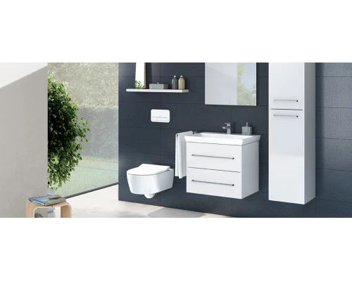 Подвесной безободковый унитаз Villeroy&Boch Avento, крышка микролифт, альпийский белый, 5656HR01