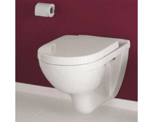 Подвесной безободковый унитаз  с сиденьем Soft-Close, Villeroy&Boch O.novo 5660HR01, альпийский белый