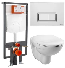 Инсталляция с унитазом Vitra Normus, крышка стандарт, клавиша хром глянцевый, 9773B003-7200