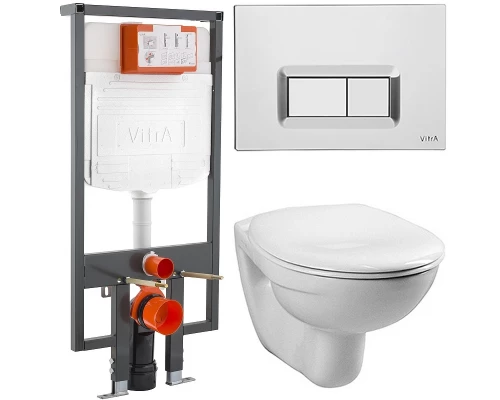 Инсталляция с унитазом Vitra Normus, крышка стандарт, клавиша хром глянцевый, 9773B003-7200