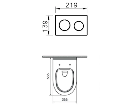 Инсталляция с унитазом Vitra S40 L-box, с толстым быстросъёмным сиденьем с микролифтом, клавиша хром глянцевый, 9005B003-7211