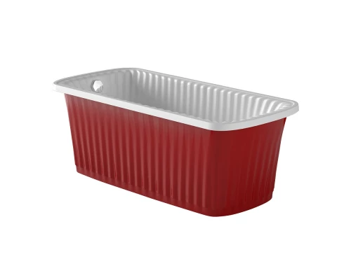 Ванна Migliore Olivia Panello 174 х 80 х 66 см, из литьевого мрамора, фурнитура хром, панель красная глянцевая, 25452