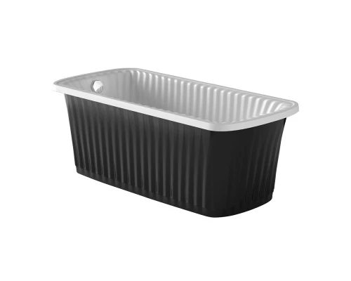 Ванна Migliore Olivia Panello, 174 х 80 х 66 см, из литьевого мрамора, фурнитура хром, панель черная глянцевая, 25341