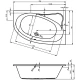 Ванна акриловая Riho Lyra 170 x 110 см, левая/правая B017001005/B018001005