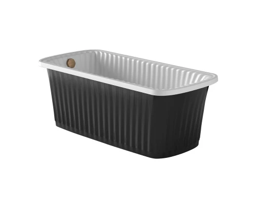 Ванна Migliore Olivia Panello, 174 х 80 х 66 см, из литьевого мрамора, фурнитура бронза, панель черная глянцевая, 24376