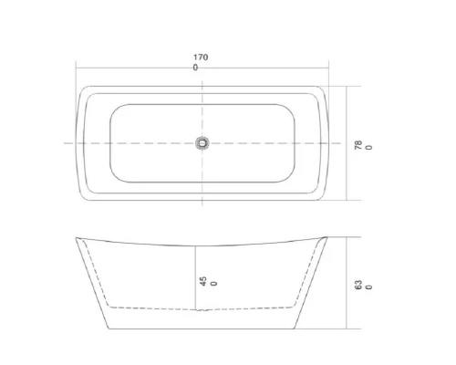 Ванна акриловая Aquatek Верса 170 x 78 см, цвет белый глянцевый, AQ-4777