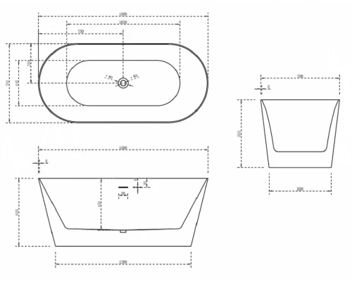 Акриловая ванна Abber AB9222-1.5 150 х 70 см, без гидромассажа