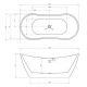 Ванна акриловая Abber 180 х 80 x 72 см, отдельностоящая, белая, AB9322