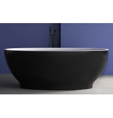 Ванна акриловая Abber 165 х 80 x 60 см, отдельностоящая, черная матовая, AB9207MB