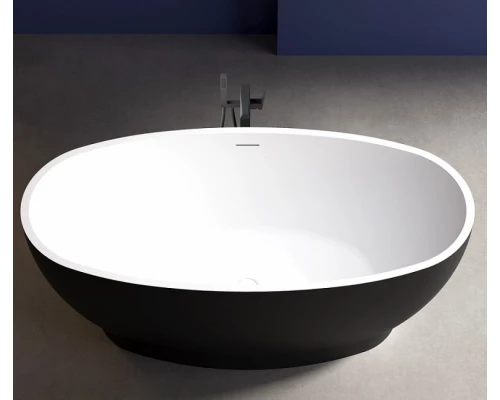 Ванна акриловая Abber 165 х 80 x 60 см, отдельностоящая, черная матовая, AB9207MB