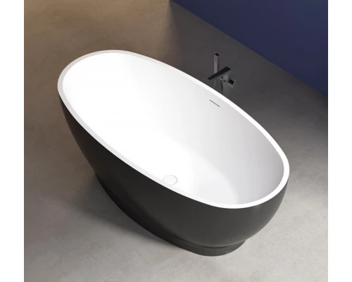 Ванна акриловая Abber 165 х 80 x 60 см, отдельностоящая, черная матовая, AB9207MB