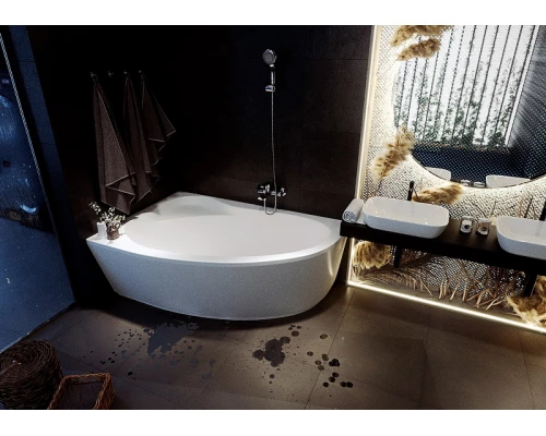 Ванна акриловая Aquatek Eco-friendly Фиджи 170 x 110 см, вклеенный каркас, белая, левая/правая