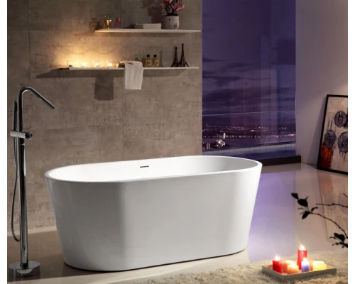 Ванна акриловая Abber 130 х 70 x 60 см отдельностоящая, белая, AB9203-1.3