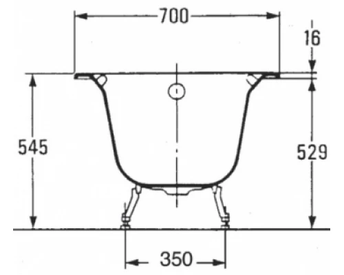 Чугунная ванна Jacob Delafon Melanie, 160 x 70 см, ножки и слив-перелив в подарок, цвет белый, E2935-00