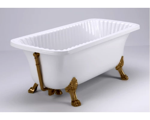 Ванна из литьевого мрамора Migliore Olivia 26922 на лапах "LEON" Standart, фурнитура бронза