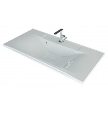 Раковина для ванной полувстраиваемая Uperwood Elen (100 см, с декоративной накладкой, белая)