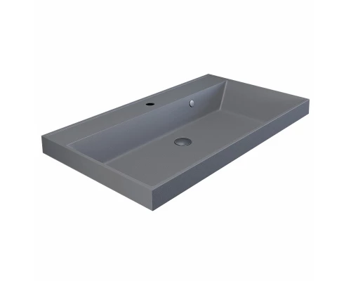 Раковина кварцевая для ванной Uperwood Classic Quartz (80 см, серая матовая, бетон)