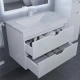 Тумба с раковиной для ванной Uperwood Modul (80 см, подвесная, глянцевая, белая)