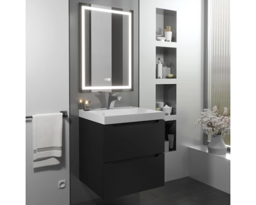 Тумба под раковину для ванной комнаты Uperwood Tanos подвесная (50 см, черная)