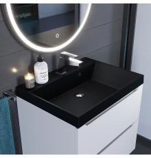 Раковина кварцевая для ванной Uperwood Classic Quartz (60 см, черная матовая, космос)