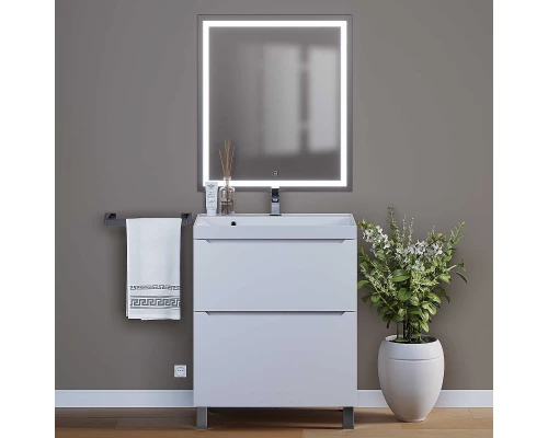 Тумба под раковину для ванной комнаты Uperwood Tanos напольная (70 см, белая, 2 ящика)